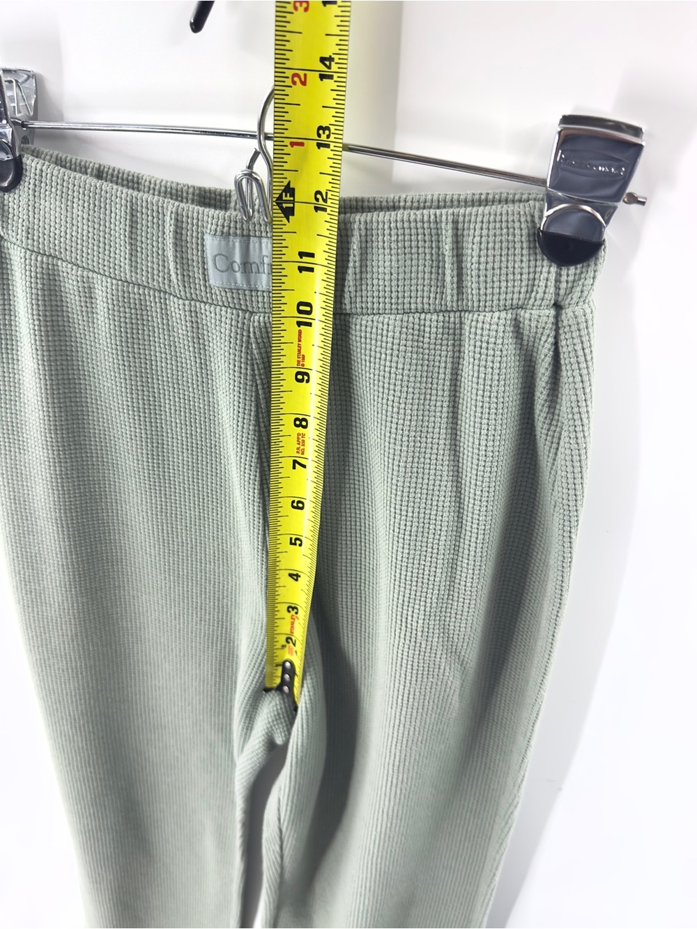 Comfrt Waffle Lounge Pants Green Size XS Casual Cozy Soft Relaxed Wide Leg - Picture 7 of 8